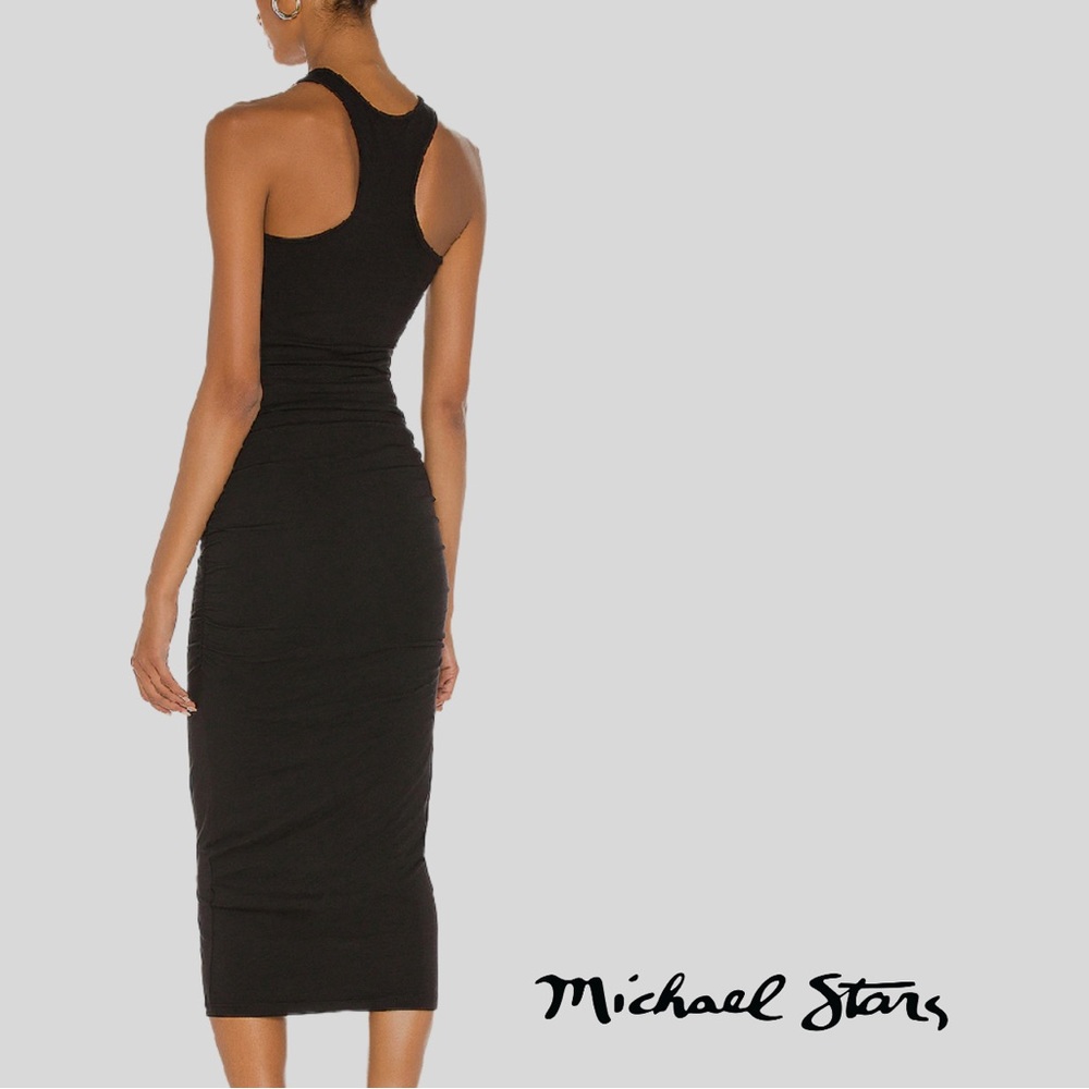 MICHAEL STARS Racerback Midi Dress, Black, Size XS X-Small - Picture 4 of 5